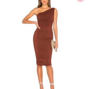 Revolve, Nookie one shoulder midi dress, Size M. Burgundy.